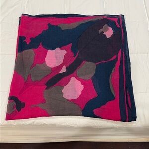 Vibrant Pink and Navy Abstract Scarf